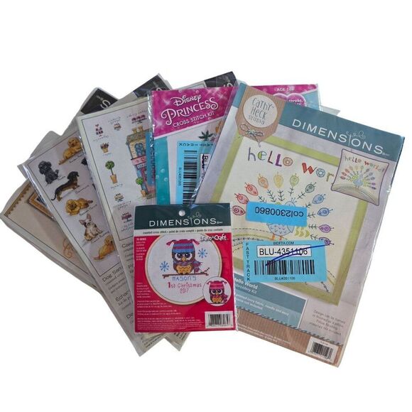 Lot of 5 Dimensions Embroidery & Cross-Stitch Kit Assortment crafts thread - Picture 1 of 16